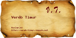 Veréb Timur névjegykártya